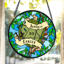 Load image into Gallery viewer, Personalized Stained Glass Suncatcher for Fantasy Role-playing Game Fans Suncatcher PopCulturePrints