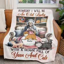 Load image into Gallery viewer, Personalized Cozy Blanket for Knitting Cat Lady - Customizable with Names Blanket PopCulturePrints