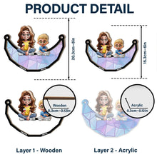 Load image into Gallery viewer, "We Love You Mom" - Personalized 3D Cartoon Suncatcher Ornament - Gift for Mom, Daughter, Son, Grandma Suncatcher Ornament PopCulturePrints