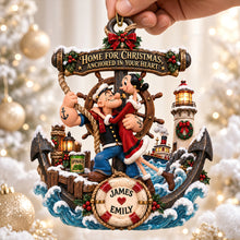 Load image into Gallery viewer, “Home for Christmas, Anchored in Your Heart” - Personalized Acrylic Ornament, A Unique Gift for Couples and Loved Ones Ornament PopCulturePrints