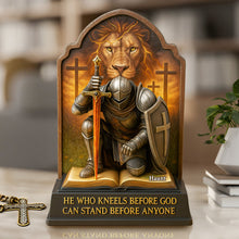 Load image into Gallery viewer, He Who Kneels Before God - Personalized Acrylic Plaque for Jesus Lovers Shaped Plaques PopCulturePrints