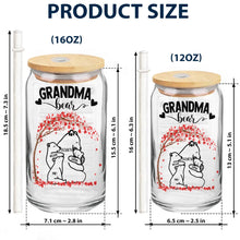 Load image into Gallery viewer, Mama Bear Nutrition Facts - Personalized Clear Glass Can - Perfect Gift for Mom and Grandma Clear Glass Can PopCulturePrints