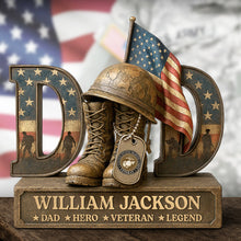 Load image into Gallery viewer, "Honor Dad's Service - Personalized Military Acrylic Plaque" - Custom Gift for Fathers and Grandfathers Shaped Plaques PopCulturePrints