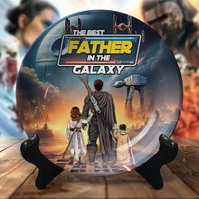 Load image into Gallery viewer, The Best Father in the Galaxy - Personalized Ceramic Round Plate Ceramic Round Plate PopCulturePrints