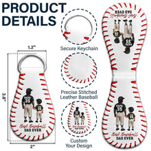 Load image into Gallery viewer, God Hit A Homerun When He Made You Our Dad - Personalized Leather Baseball Keychain Leather Baseball Keychain PopCulturePrints