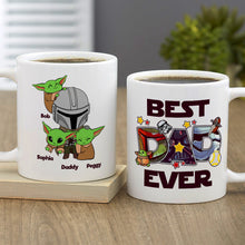 Load image into Gallery viewer, Personalized Best Dad Ever Mug with Cute Characters Coffee Mug PopCulturePrints
