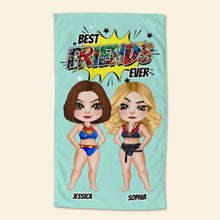 Load image into Gallery viewer, Custom Best Friends Beach Towel - Personalized Gift for BFFs Beach Towel PopCulturePrints