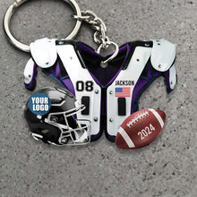 Load image into Gallery viewer, Custom Football Lover Keychain with Jersey and Helmet Design Keychains PopCulturePrints