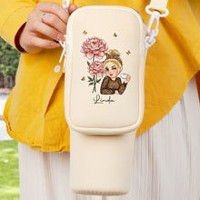 Load image into Gallery viewer, "Blooming Joy with Every Sip!" - Personalized Bottle Carrier Bag for Women – Perfect Gift for Mom, Grandma & More Bottle Carrier Bag PopCulturePrints