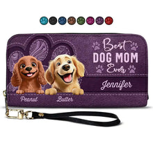 Load image into Gallery viewer, Best Dog Mom Ever 3D Effect - Personalized Leather Long Wallet for Pet Lovers Leather Long Wallet PopCulturePrints