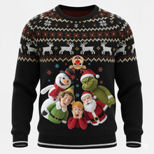 Load image into Gallery viewer, “Bring Holiday Cheer with a Smile!” - Funny Holiday Ugly Sweater - Personalized Christmas Gift for Friends and Family AOP Products PopCulturePrints