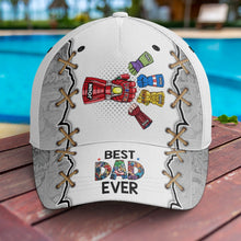 Load image into Gallery viewer, Best Dad Ever Personalized Classic Cap - Superhero Glove Design Caps PopCulturePrints