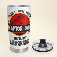 Load image into Gallery viewer, Raptor Dad Personalized Tumbler - Jurassic Custom Gift Tumbler Cup PopCulturePrints