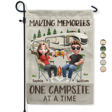 Load image into Gallery viewer, Making Memories One Campsite At A Time - Personalized Camping Flag Flag PopCulturePrints