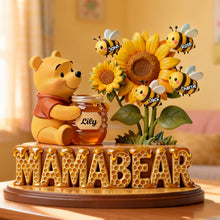 Load image into Gallery viewer, “A Mother’s Love is Sweet” - Mama Bear Acrylic Plaque - Personalized Gifts for Mom and Grandma - Custom Gift for Mother's Day Shaped Plaques PopCulturePrints