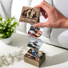 Load image into Gallery viewer, Personalized Wooden Photo Box for Couples - The Adventure Begins Wooden Photo Box PopCulturePrints