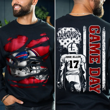 Load image into Gallery viewer, Custom American Football Fan Shirt - Personalized Game Day Apparel Shirts PopCulturePrints