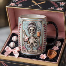 Load image into Gallery viewer, "Embrace the Spirit of the Game!" - Fun Waiting Baseball Mom Tarot Card Magic Mug - Personalized Gift for Baseball Moms, Grandma, and More Coffee Mug PopCulturePrints