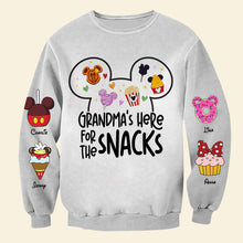 Load image into Gallery viewer, Grandma's Here For The Snacks - Personalized Grandma Shirt AOP Products PopCulturePrints