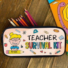 Load image into Gallery viewer, Personalized Teacher Survival Kit Pencil Case Pencil Case PopCulturePrints