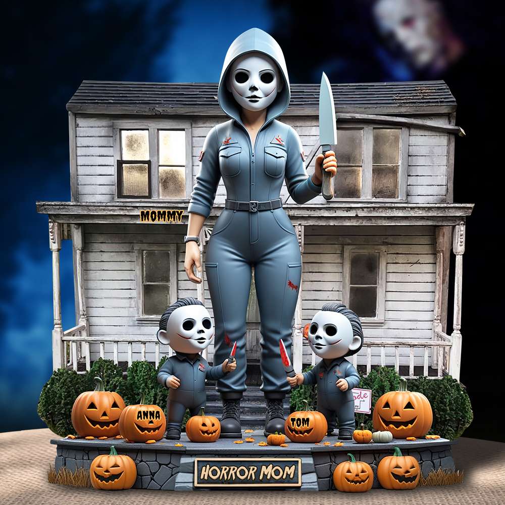 "Slay Every Day, Horror Mom Style" - Personalized Horror Mom Acrylic Plaque - Gift for Mom, Grandma, Best Friends Shaped Plaques PopCulturePrints