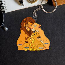 Load image into Gallery viewer, Personalized Lion Couple Keychain - Custom Names Keychains PopCulturePrints