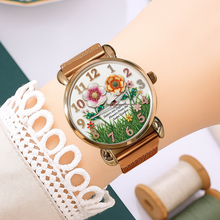 Load image into Gallery viewer, Sisters Bloom with Love - Floral Mesh Strap Watch, Personalized Gift for Sisters Quartz Watch PopCulturePrints