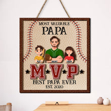 Load image into Gallery viewer, Most Valuable Baseball Dad Personalized Wood Sign Wood Sign PopCulturePrints