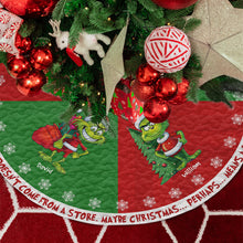 Load image into Gallery viewer, Personalized Family Christmas Tree Skirt - Cartoon Design Tree Skirt PopCulturePrints