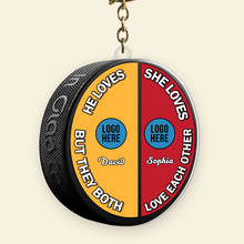 Load image into Gallery viewer, Personalized Ice Hockey Ornament for Couples - Valentine's Day Gifts - Christmas Gift Ornament PopCulturePrints