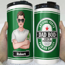 Load image into Gallery viewer, Personalized Dad Bod Beer Can Cooler Tumbler - Aged to Perfection Can Cooler PopCulturePrints