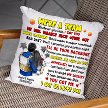Load image into Gallery viewer, Personalized Couple's Pillow - 'I Got Us, I Love You' Pillow PopCulturePrints