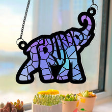 Load image into Gallery viewer, Personalized Elephant Suncatcher Ornament for Family - Customizable Gift Suncatcher PopCulturePrints
