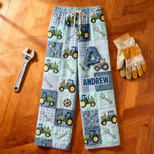Load image into Gallery viewer, “Personalized Comfort for Tractor Enthusiasts” - Alphabet Initial Letters Pajama Pants - Custom Gift for Farming Lovers Pajama Pant PopCulturePrints
