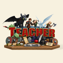 Load image into Gallery viewer, Inspiring Teacher Plaque - A Personalized Gift for Educators Shaped Plaques PopCulturePrints