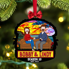Load image into Gallery viewer, “Celebrate Your Love With Humor” - Quirky Cartoon Couple Ornament - Personalized Gift for Couples Ornament PopCulturePrints