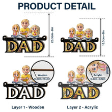 Load image into Gallery viewer, “Dad: The Heart of the Family” - Personalized Window Hanging Suncatcher Ornament - Custom Gift for Fathers, Grandfathers, and Kids Suncatcher Ornament PopCulturePrints