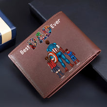 Load image into Gallery viewer, Custom Super Dad PU Leather Wallet - Personalized Gift Leather Wallet PopCulturePrints