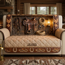 Load image into Gallery viewer, Saddle Up Your Style: Personalized Horse Workshop Sofa Cover - Perfect Gift for Horse Lovers Sofa Cover PopCulturePrints