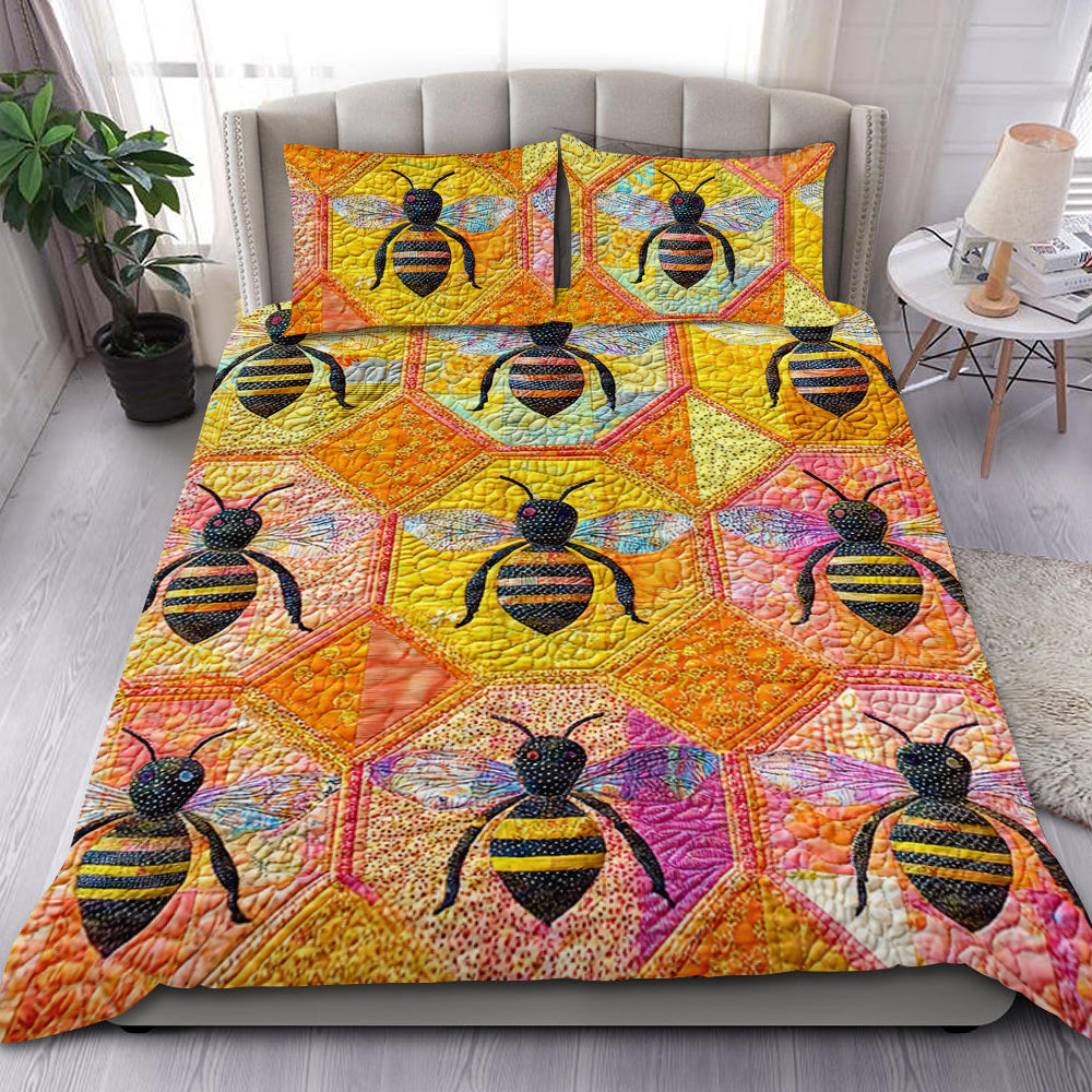 Custom Bee Lover's Quilt Bed Set Blanket PopCulturePrints