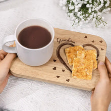 Load image into Gallery viewer, Cherished Memories - Personalized Serving Board with Cup Holder - Gift for Mom and Grandma Serving Board With Cup Holder PopCulturePrints