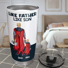 Load image into Gallery viewer, Hero Dad Personalized Tumbler - Like Father Like Son Tumbler Cup PopCulturePrints
