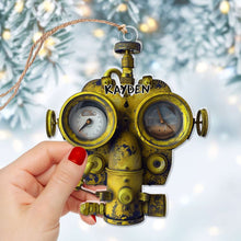 Load image into Gallery viewer, Personalized Scuba Diving Ornament - Custom Name Facemask Design Ornament PopCulturePrints