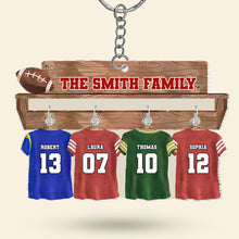 Load image into Gallery viewer, Custom Football Family Keychain - Personalized Team Jerseys Keychains PopCulturePrints
