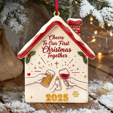 Load image into Gallery viewer, Cheers To Our First Christmas Together - Personalized Acrylic Ornament for Family & Friends Ornament PopCulturePrints