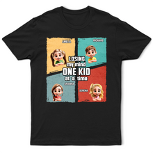 Load image into Gallery viewer, Losing My Mind One Kid At A Time - Personalized Cartoon T-Shirt - Perfect Gift for Dad and Grandpa T-shirt PopCulturePrints