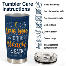 Load image into Gallery viewer, Couple Beach Love You To The Beach & Back - Personalized Tumbler Tumbler PopCulturePrints