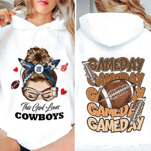 Load image into Gallery viewer, Custom American Football Fan Girl Sweater Shirts PopCulturePrints