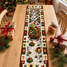 Load image into Gallery viewer, “Celebrate the Season with Joy” - Festive Winter Quilted Table Runner - Personalized Gifts for Christmas