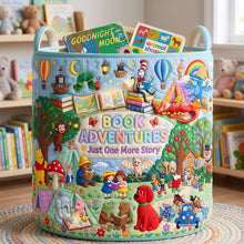 Load image into Gallery viewer, Kid Book Storage Quilted Basket - Personalized Gifts For Kids 03qhlu160726 Laundry Basket PopCulturePrints